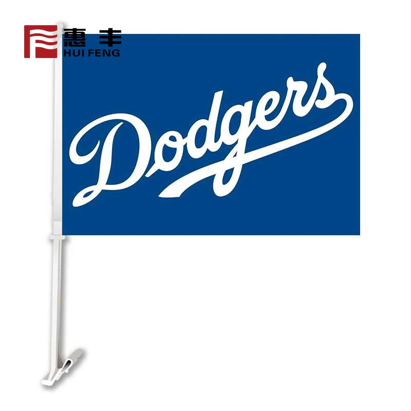 Los Angeles Dodgers Car Flag 30X45Cm Polyester With Plastic Flag Pole