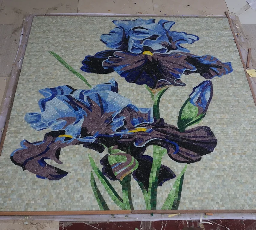 Stone water jet pattern tiles wall murals art marble mosaic