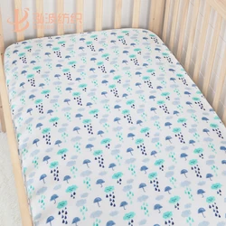 custom organic bamboo cotton muslin material baby crib cot fitted sheet 120cm