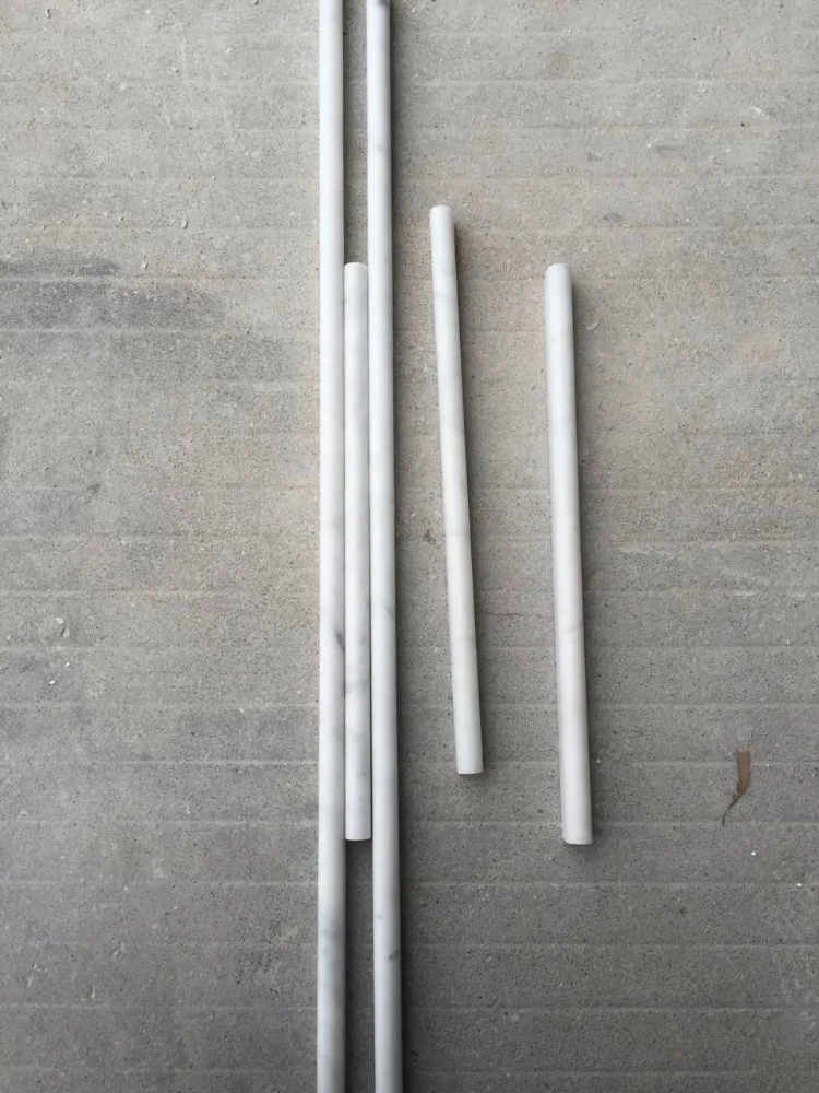 Carrara white marble pencil trimming