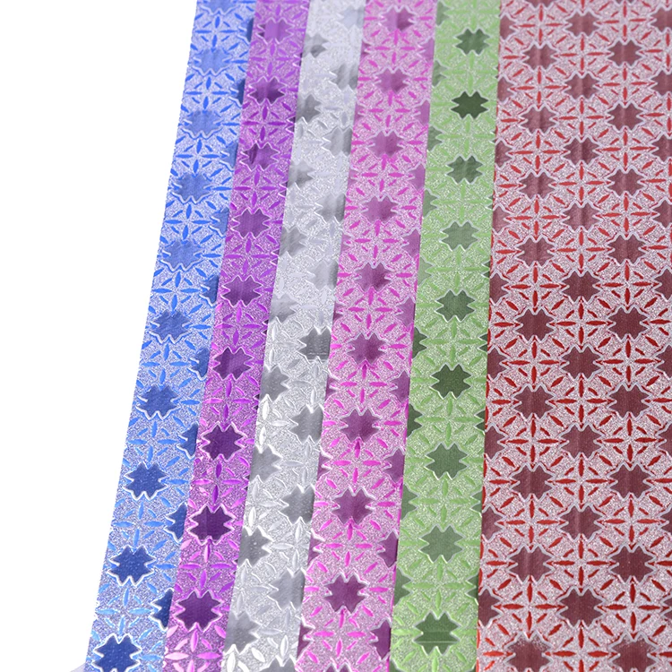 colorful embossed holographic film wrapping paper for flowers