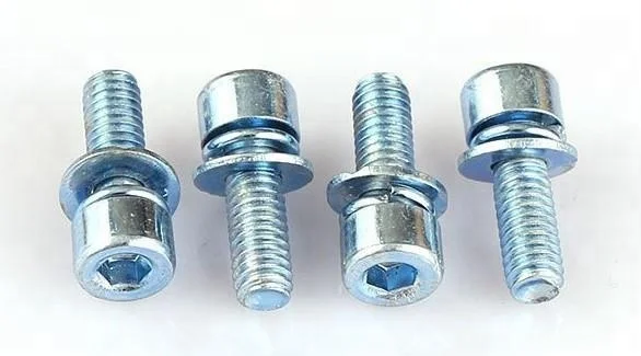 Furniture zinc yellow hex flange head steel screws