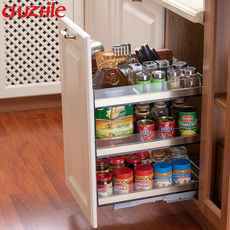 New product stainless steel multi-function kitchen drawer pull out basket for wholesale