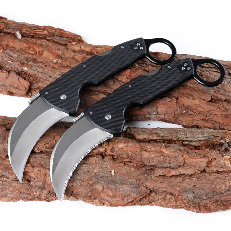 
High quality 440C stainless steel survival knife karambit knife with G10 handle 