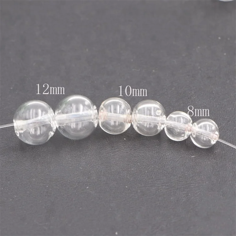Hand Blown Hollow glass beads Mini Essential Oils Perfume Ball Glass Hollow Beads with side Pinhole for Necklace Bracelet kits