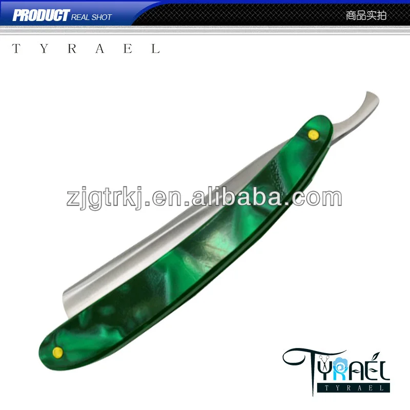 High Quality Green Color Fixed Blade Barber ShavingStraight Razor with Stainless Steel Blade TY1201