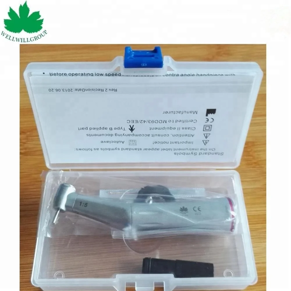 Красное кольцо 1:5 контр-угол светодиодная скорость увеличивающая внутренний канал стоматологический