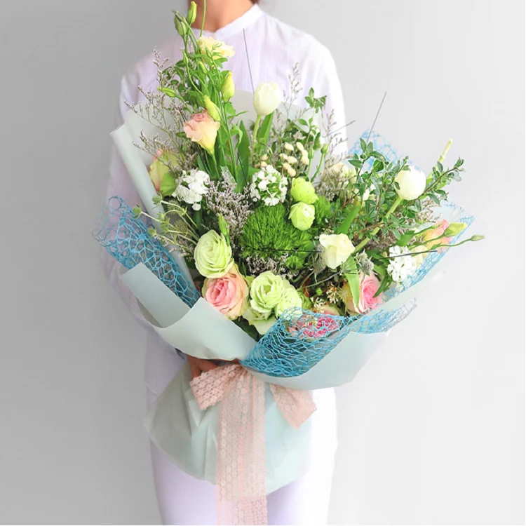 
Shinewrap Circle Hollow Polyester Mesh Rolls Wrapping Packaging For Flower Gift 