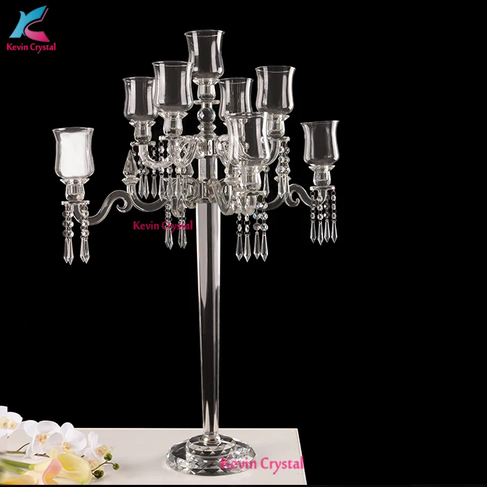 Hot selling table centerpiece crystal wedding candelabra with flower bowl