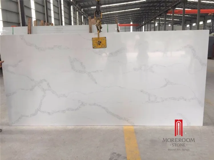 
Italy Calacatta white quartz stone big slab price 30mm thickness 
