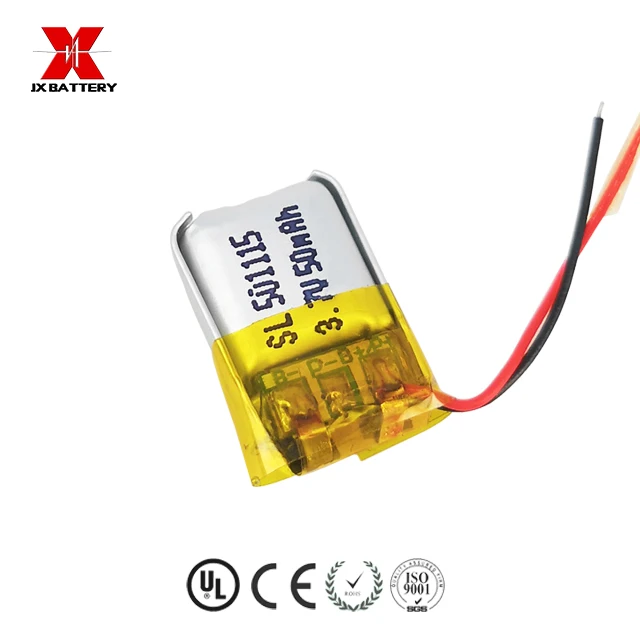 smallest rechargeable 3.7v li ion polymer lithium battery 501115 50mAh for headphone