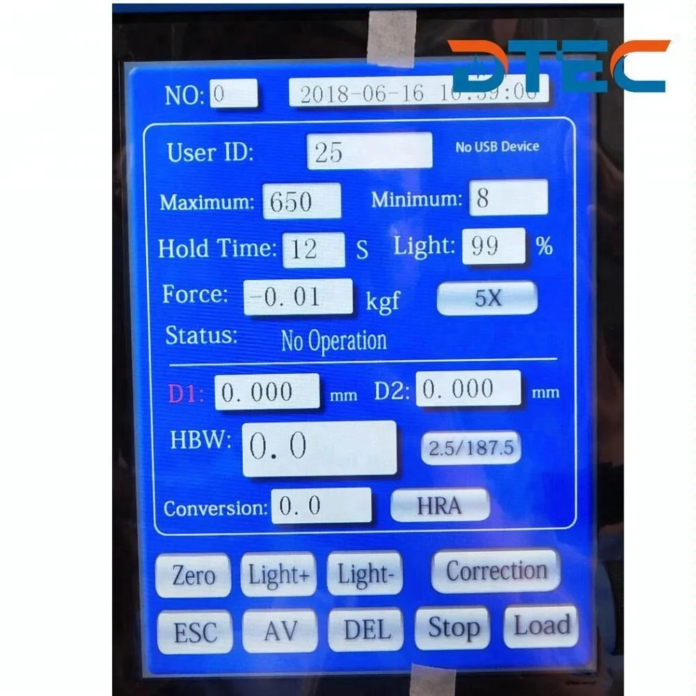 DTEC DHBRV-187.5DT жесткий тестер с сенсорным экраном Brinell Rockwell Vickers универсальный твердости ХРТ HRR plastic
