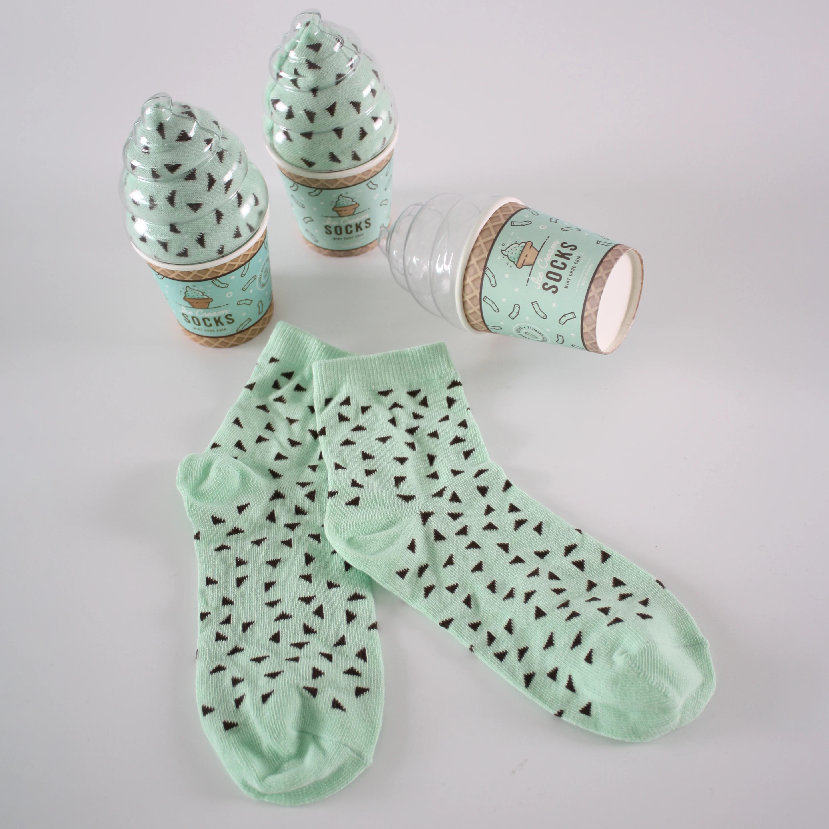 Квадратная прозрачная пластиковая бумажная чашка для мороженого с крышкой для мужских Носков