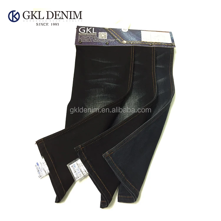 GL6719-2 China Factory Wholesale Checked Denim Material Korean Black Abaya Fabric