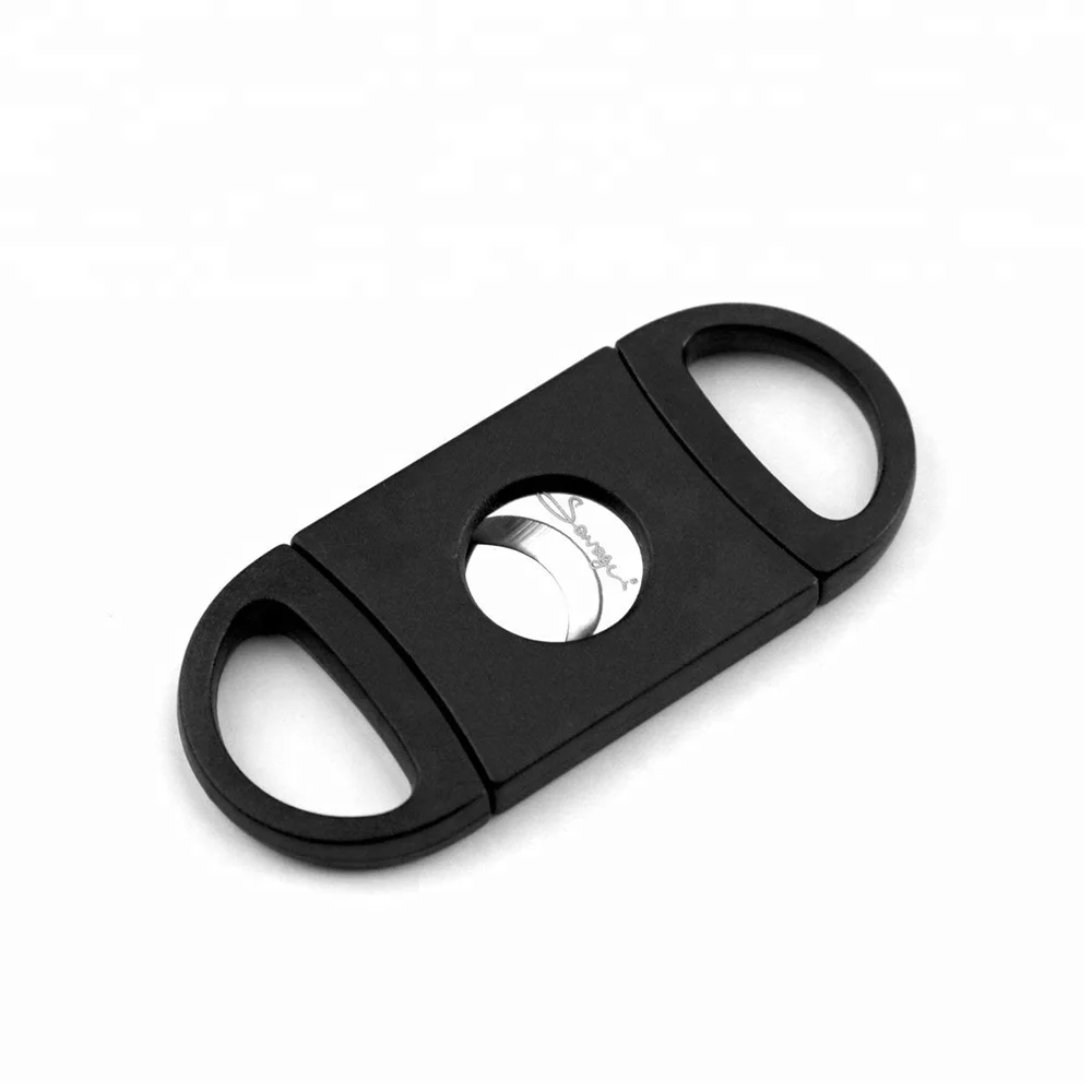 Plastic Handle Metal Dual Blades Wholesale Black Cigar Scissors Custom Logo Cutter