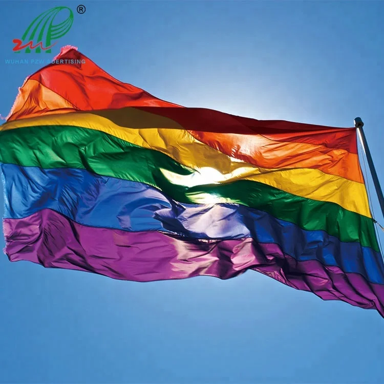 Wholesale 3x5 Polyester Peace Flag, LGBT Lesbian Rainbow Gay Pride Flag