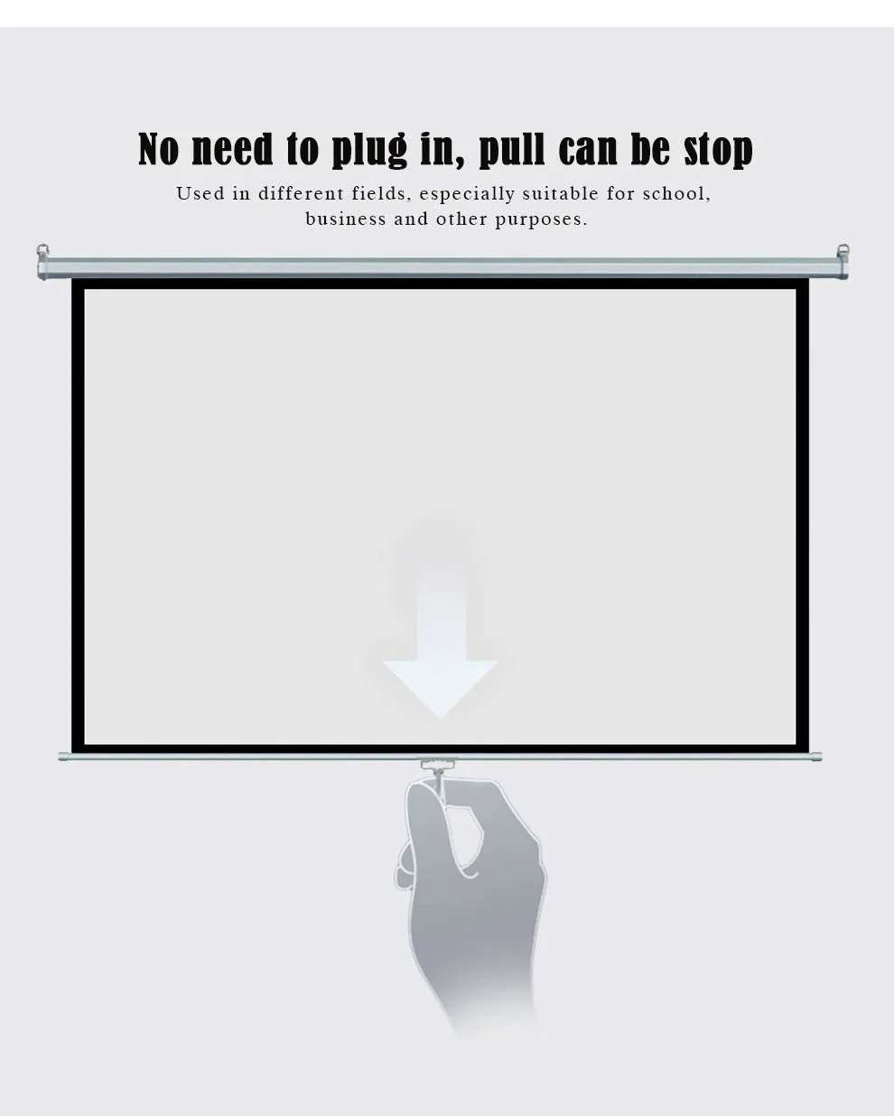 100 inches manual drop down projection screen support 4K 3D HD living room furniture projection for all kinds of projectors