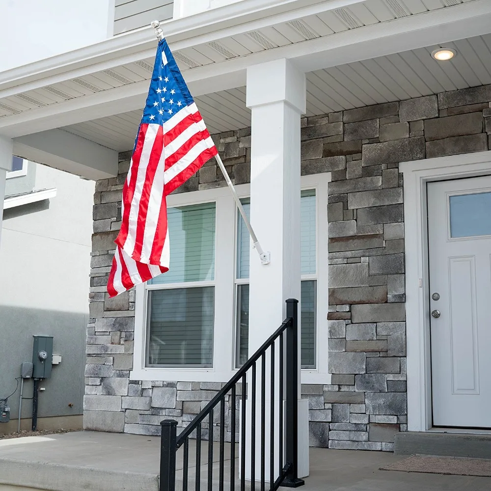 
Hot Selling Adjustable Aluminum White Powder Coated outdoor Flag Pole Bracket 