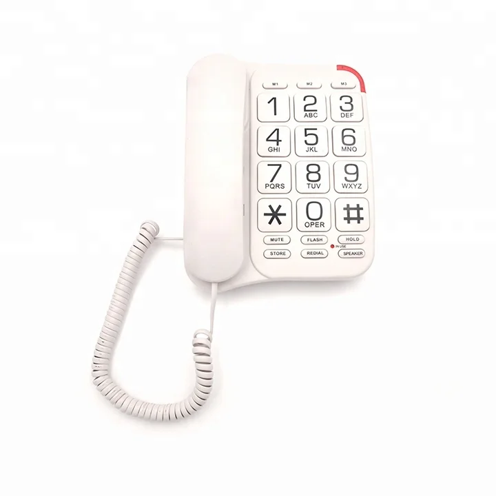 Новый дизайн, усиленный Большой кнопочный телефон Shenzhen Tymin с функцией повторного набора и последним номером для использования пожилыми людьми