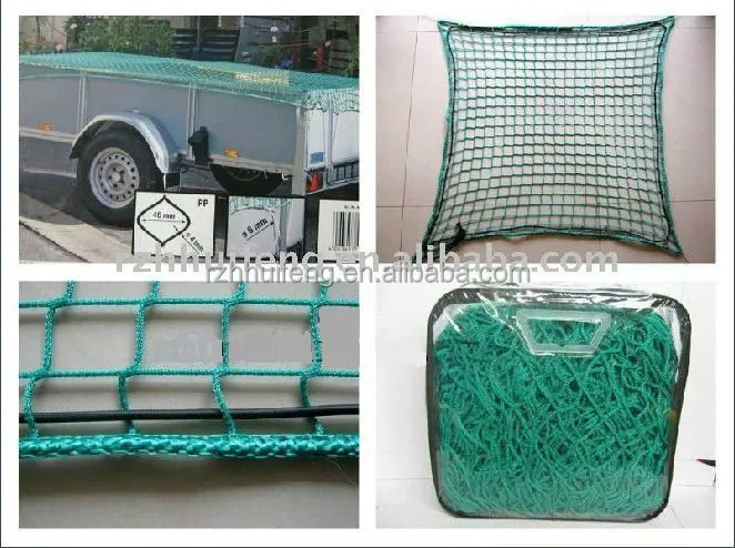 Redes de carga Plastic Net  PP rope mesh  trailer cargo net with hooks