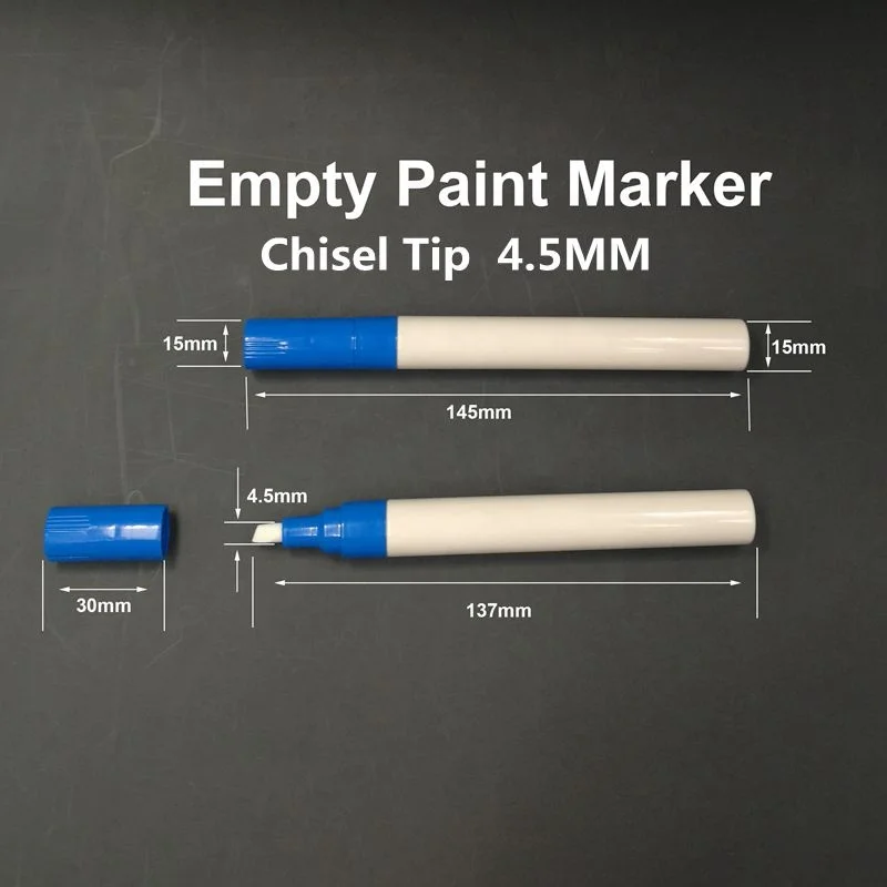 Aluminum Tube Cotton Core Accessories Empty Paint Marker Pen Whiteboard Paint Empty Pen Hot Sale 4.5MM Chisel Nib Marker