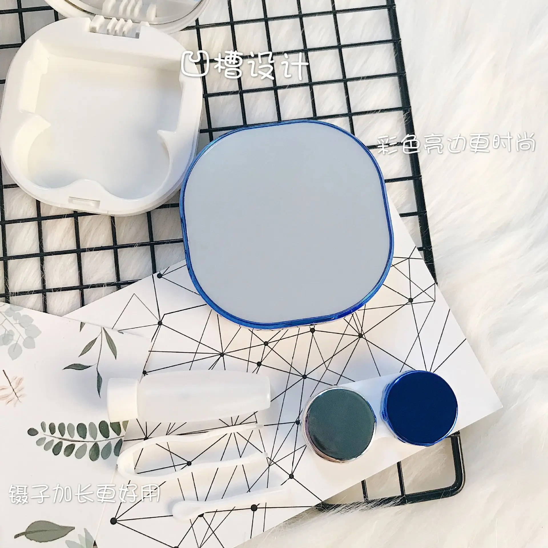 Eyecan new top grade contact lens case box glazed electroplating custom contact lens box packaging wholesale