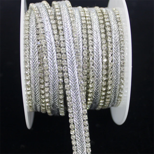 Cheap fashion shoe decoration crystal rhinestone chain  rhinestone hotfix trim for garment and bag