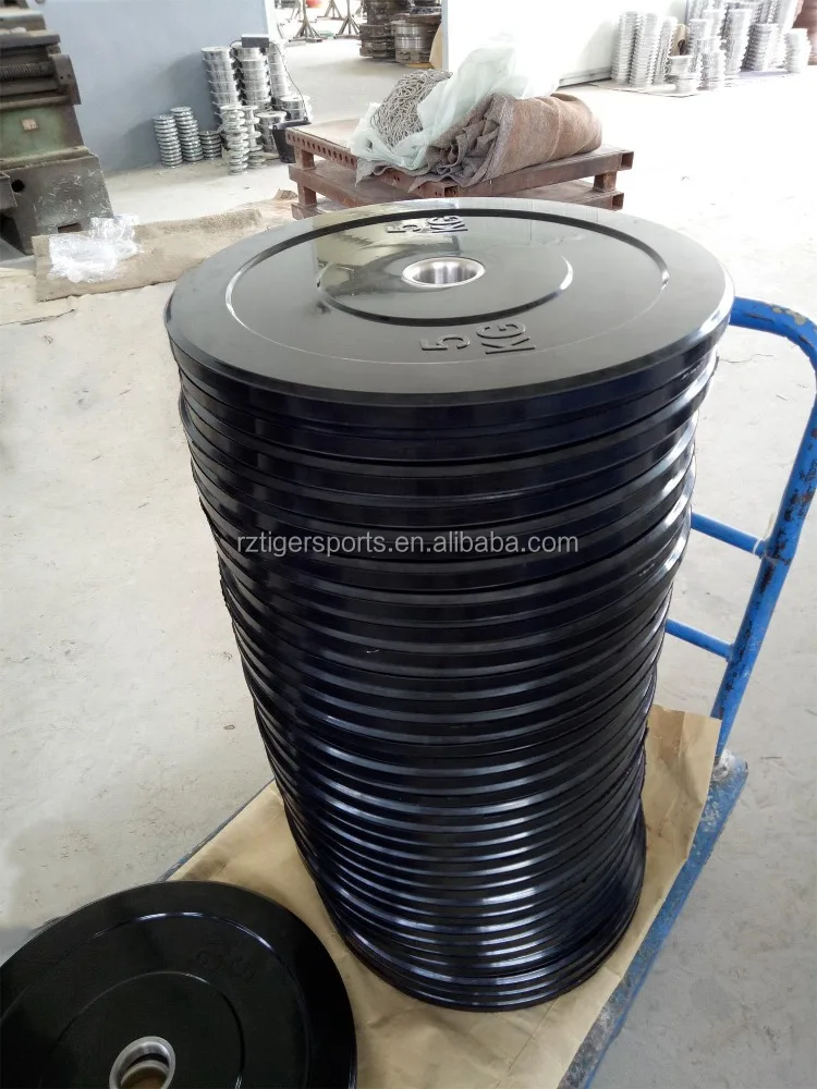 Crossfit rubber barbell weight disc for gym