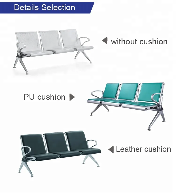 SJ708L triangle beam metal waiting chair for hospital clinic office reception seating