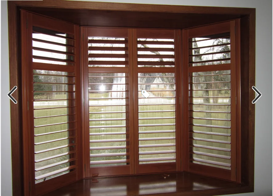 Dark Color Wooden Stained Customized Plantation Shutter