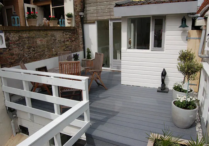 Vyokewood WPC White Wood Panel Vinyl Flooring Wood Plastic Composite Decking Floor