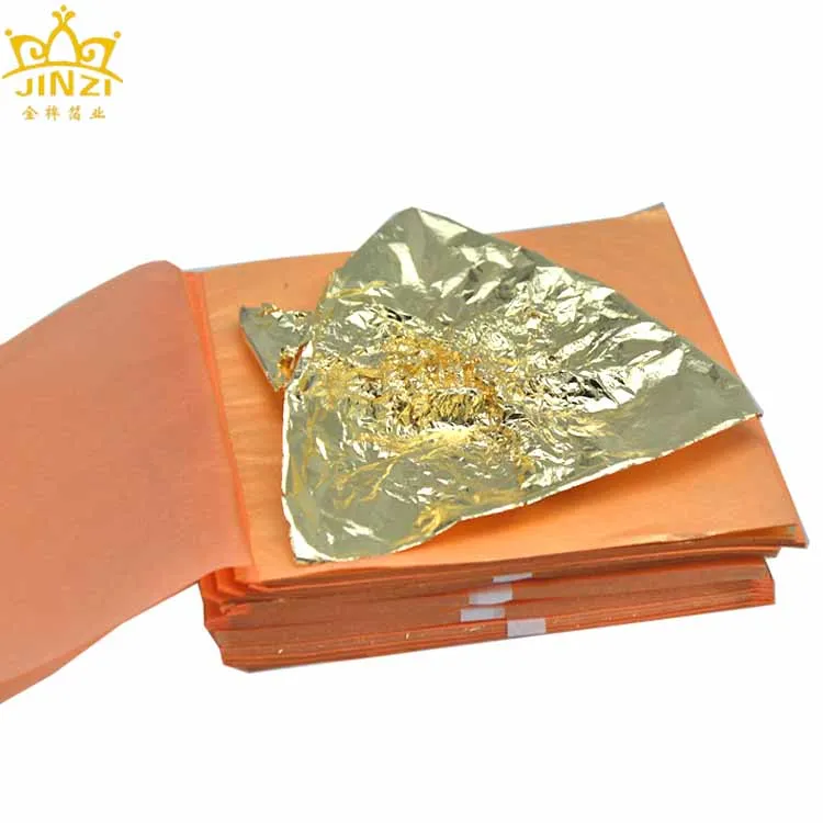 
Factory Directly 14X14cm wall decorative film antique gold leaf sheet 