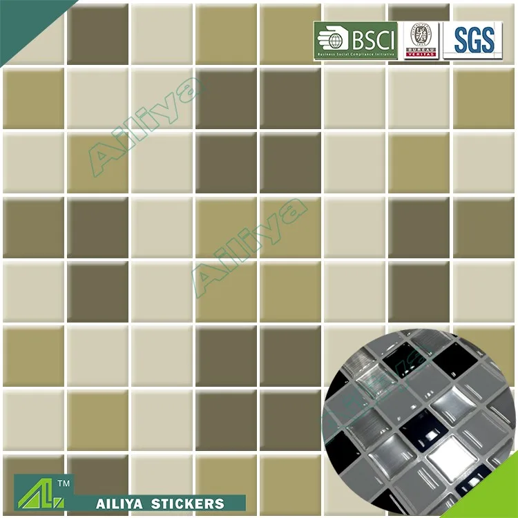 BSCI фабрика аудита экологически чистые УФ печать кристалл пользовательские кухонные плиточные наклейки для пола