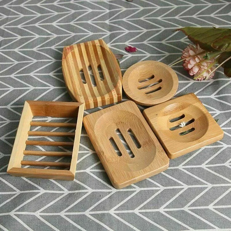 2023 Hot Home Decor Best Sellers Wooden Bamboo Soap Dish Holder Bar Dish