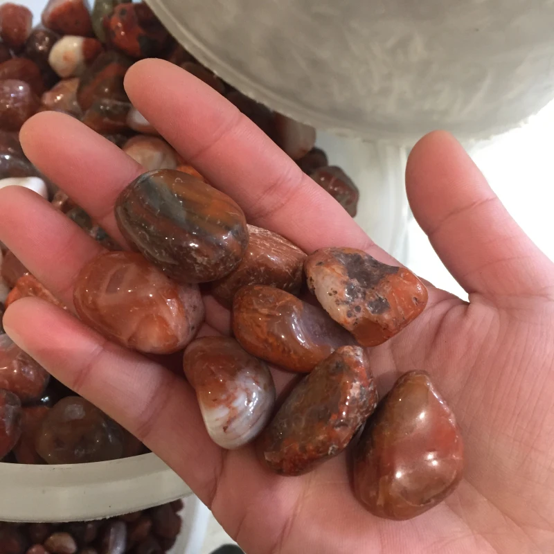 
Bulk Wholesale Natural Carnelian Tumbled Stones Agate Crystal Gravel 