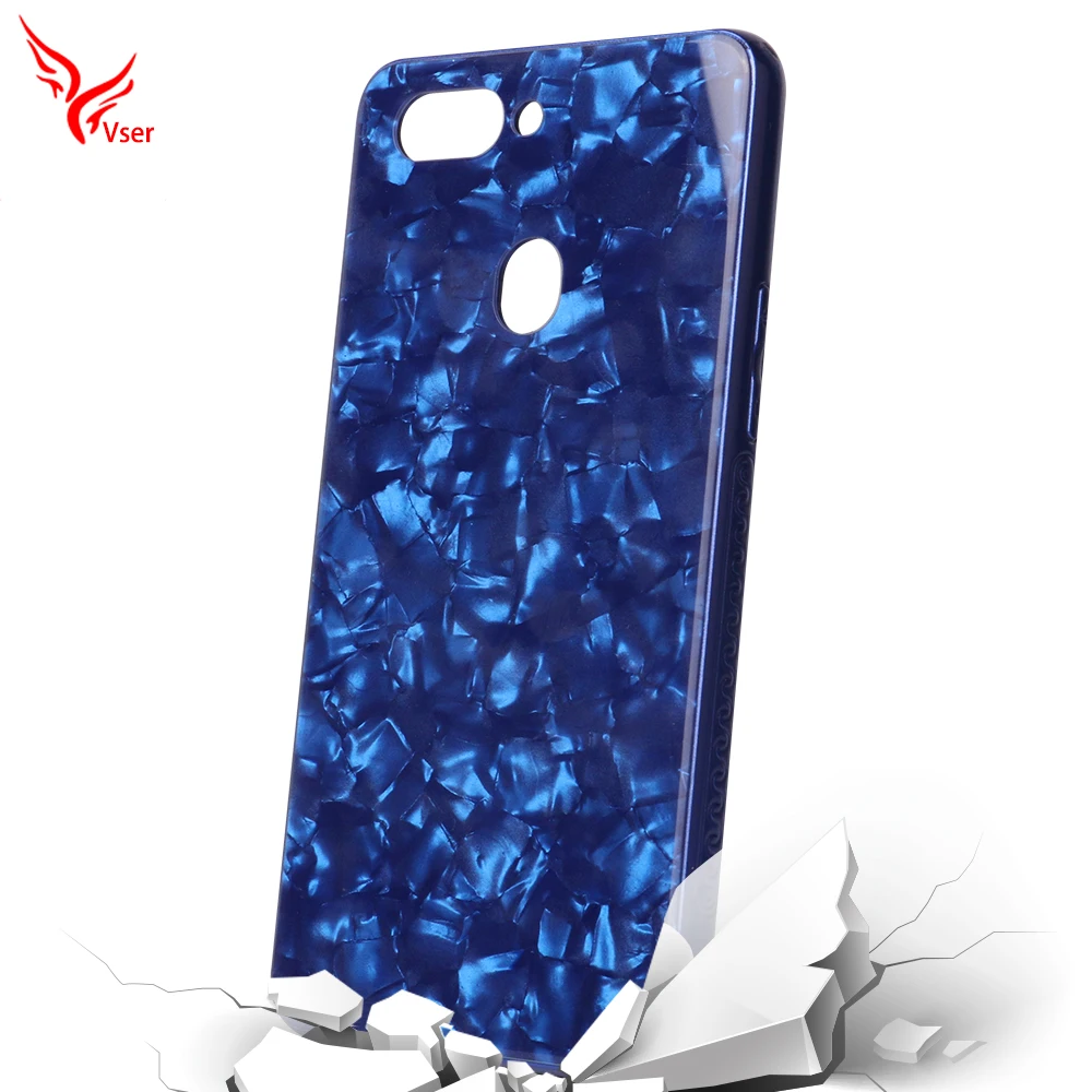 Custom Cameo Pattern Tempered Glass Back Cover Mobile Phone Case for Oppo R15