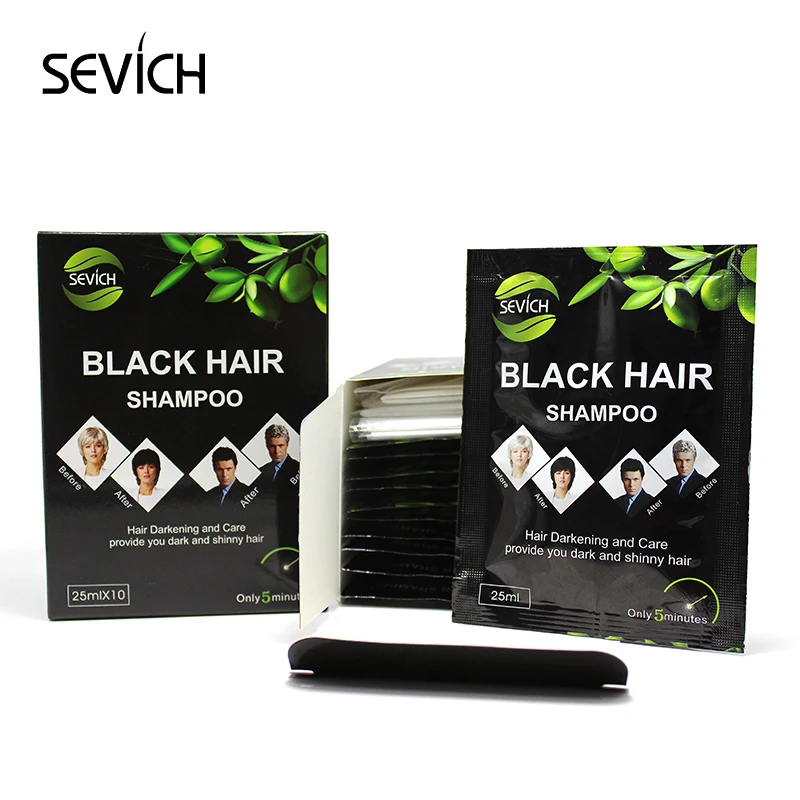 Beauty salon product hair color natural instant black hair shampoo For Grey Hair