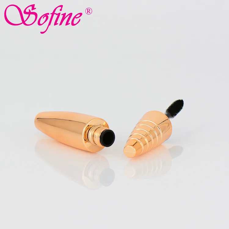 
Unique gold cosmetic eyelash packaging empty mascara tube with brush 