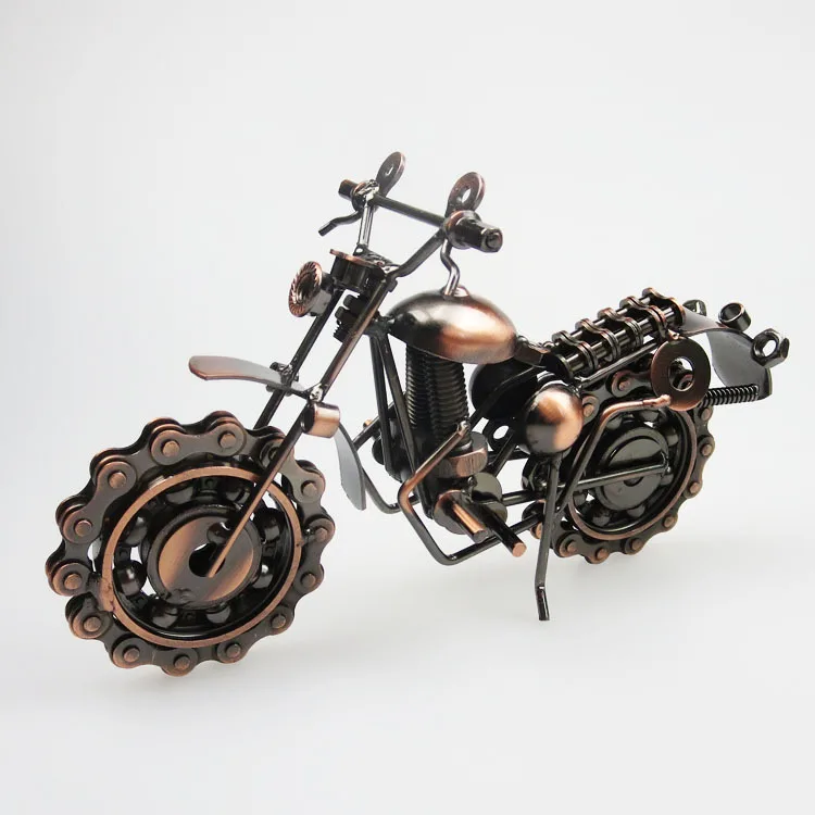 European retro metal motorcycle creative ornaments for home decoration