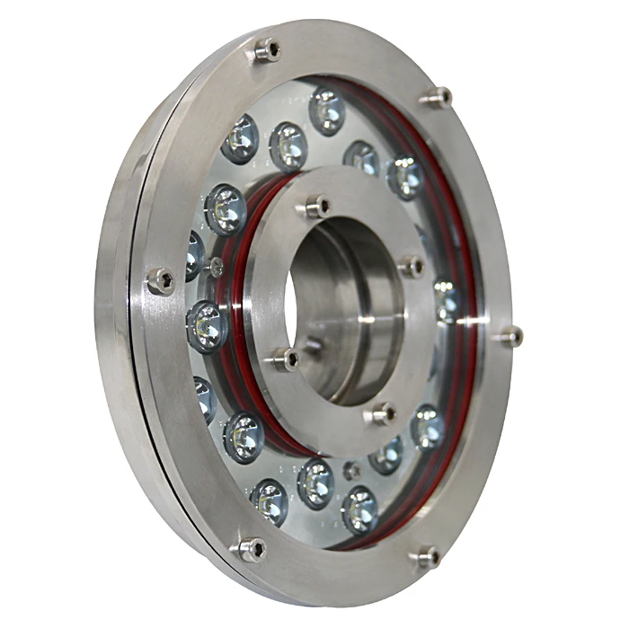 316SS IP68 Stainless Nozzle White Rgb Rgbw dmx512 Stainless Pool Swimming Pond Underwater Lighting Ring Led Fountain Light