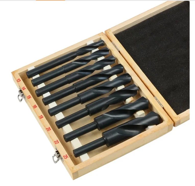 2021 13-25mm  HSS 1/2 reduced shank   black color twist drill bits set for metal drilling