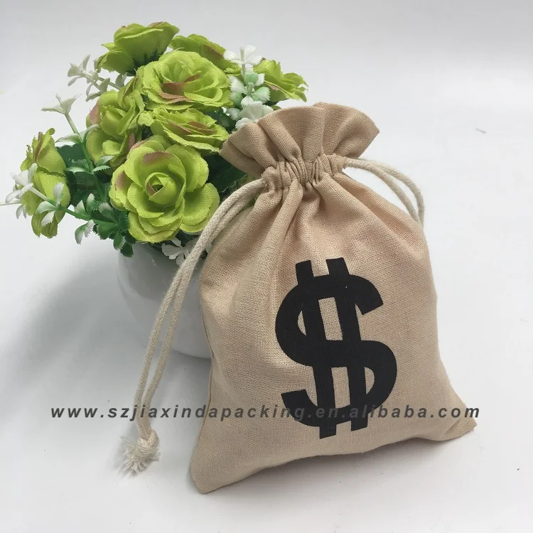 Серый хлопковый мини-кошелек с принтом долларов