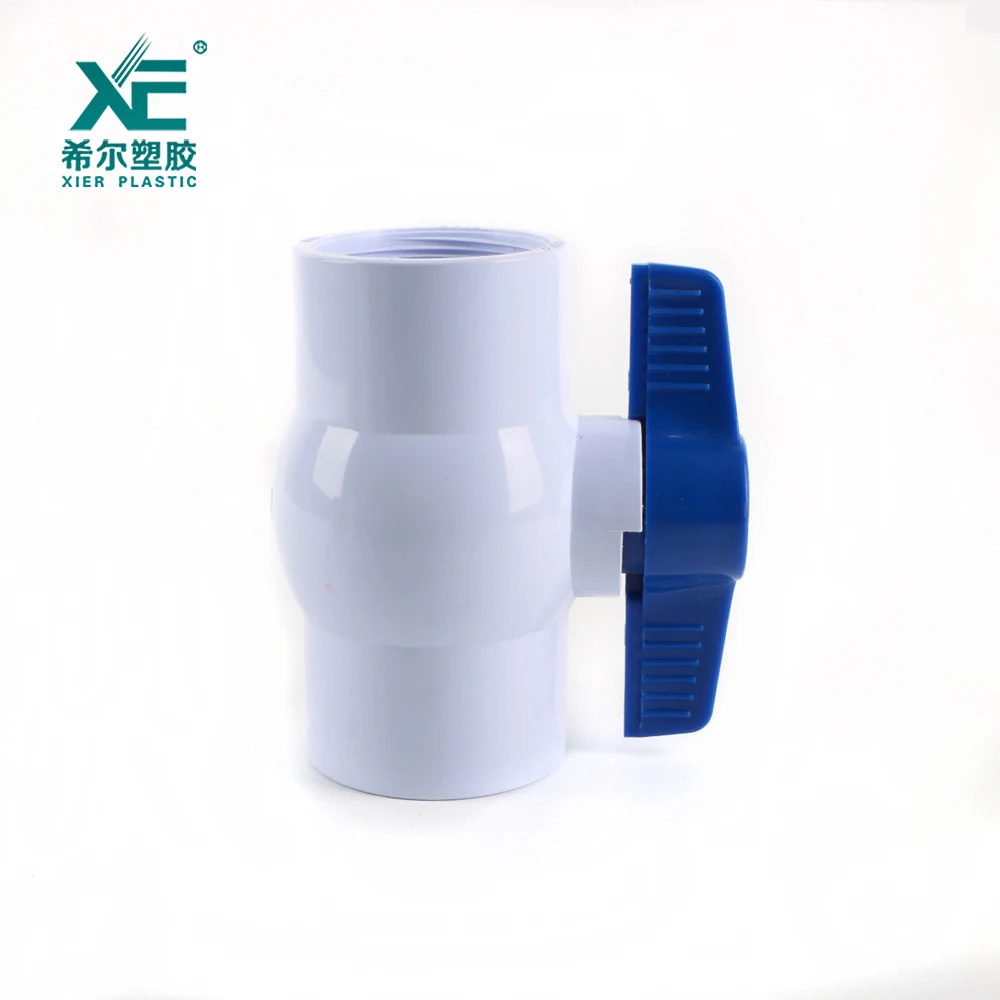 Blue butterfly handle pvc 2 inch thread compact ball valve