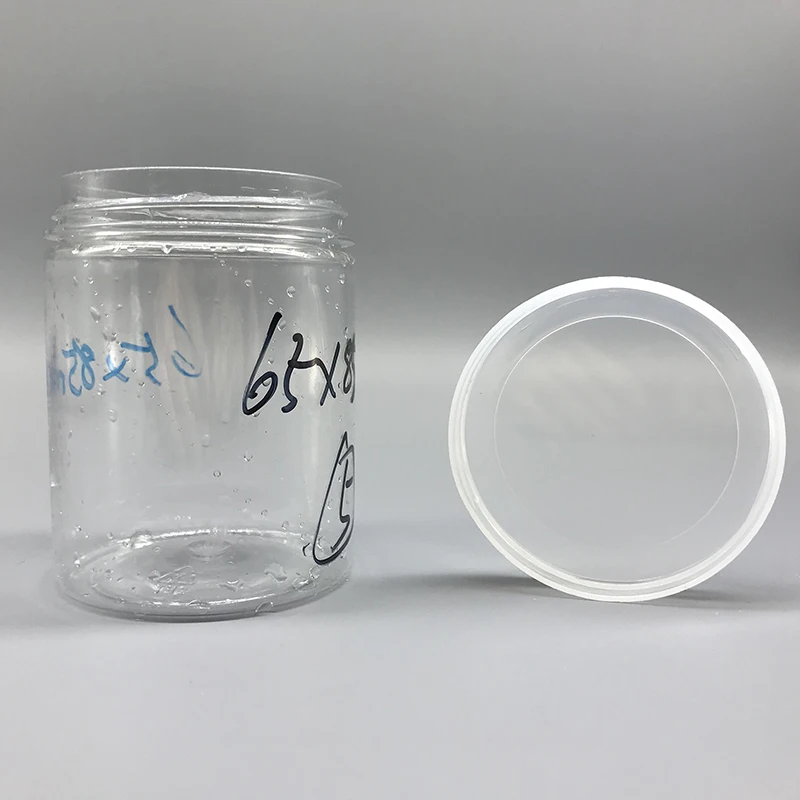 Customized 200ml Wide-mouth cylinder clear plastic powder food plastic container empty jar for honey canned