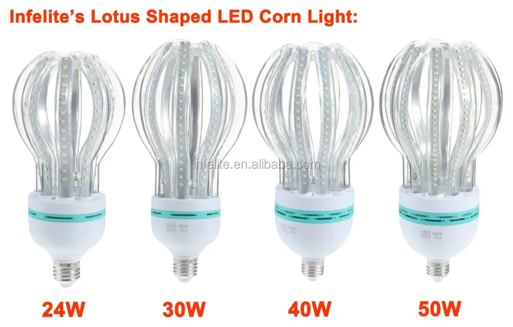 Lotus Shape E27 LED Energy Saving CFL Corn Bulb Lamp Lighting 24W 30W 40W 50W