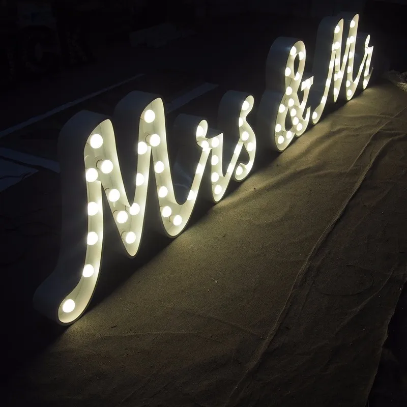 Vintage industrial metal marquee letter light, LED sign, alphabet letters