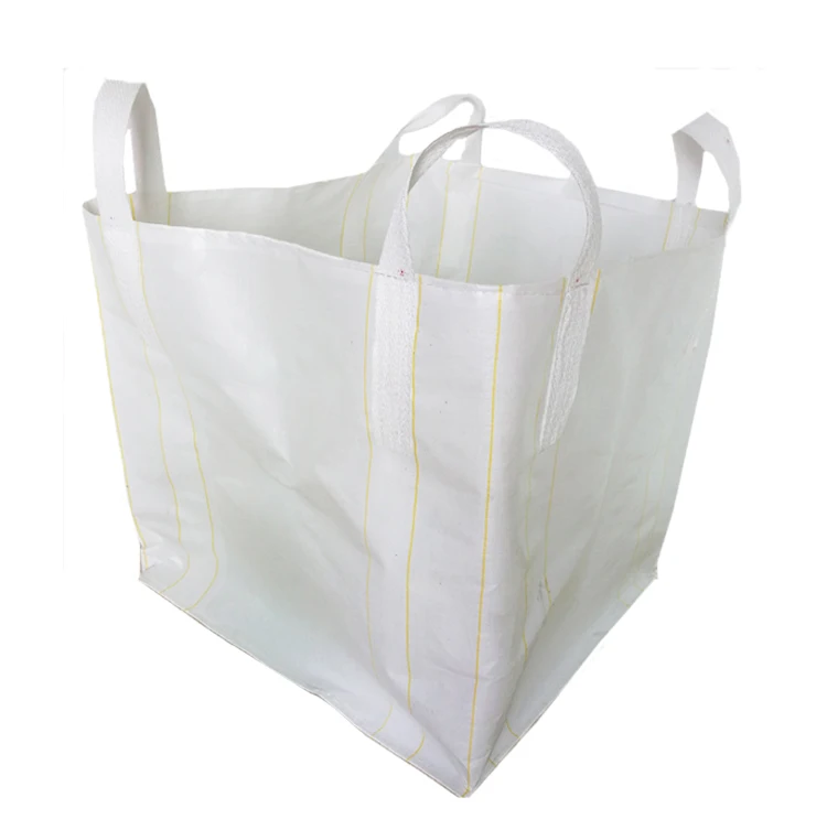 Flat bottom Open mouth 4loops 1000kg 1 ton pp polypropylene tote woven jumbo bag for sand construction garbage building material