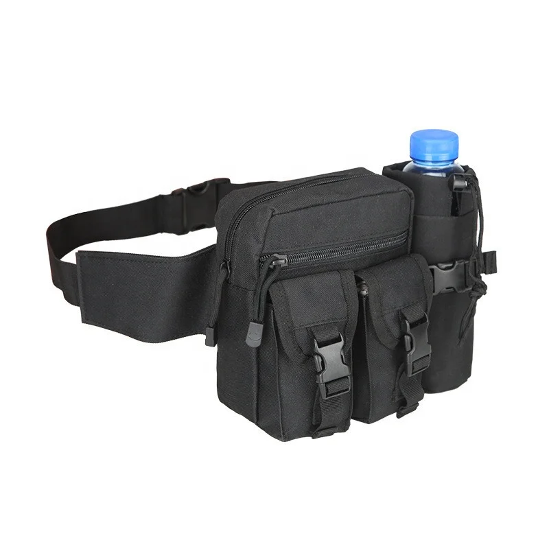 Camouflage Waist Pack Pouch With Water Bottle Pocket Holder Waterproof Molle Fanny Hip Belt Bag