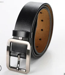 Ремень B56 из натуральной кожи с пряжкой однотонный пояс в стиле ретро подарок для деловых мужчин