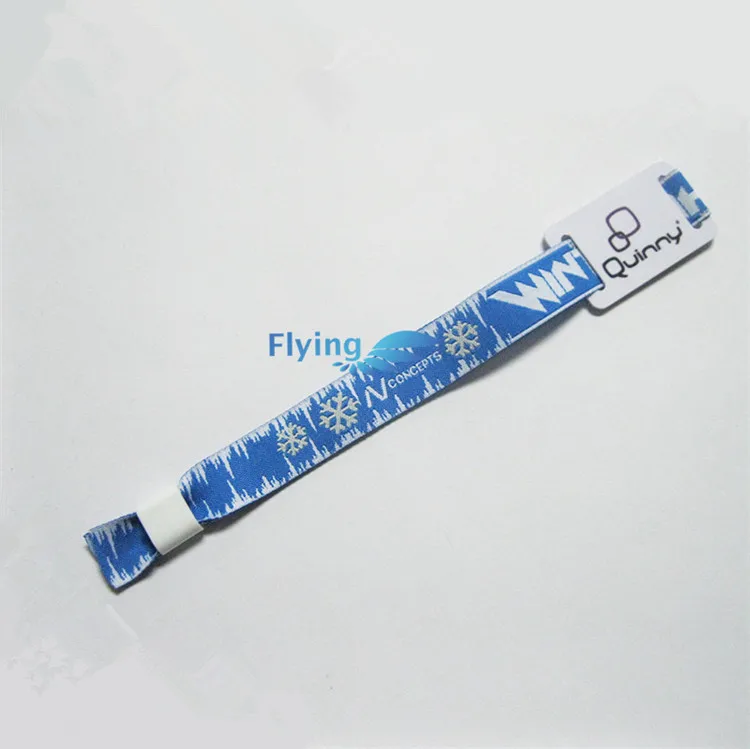 custom hot selling fabric security qr code rfid woven wristband for festival and concert